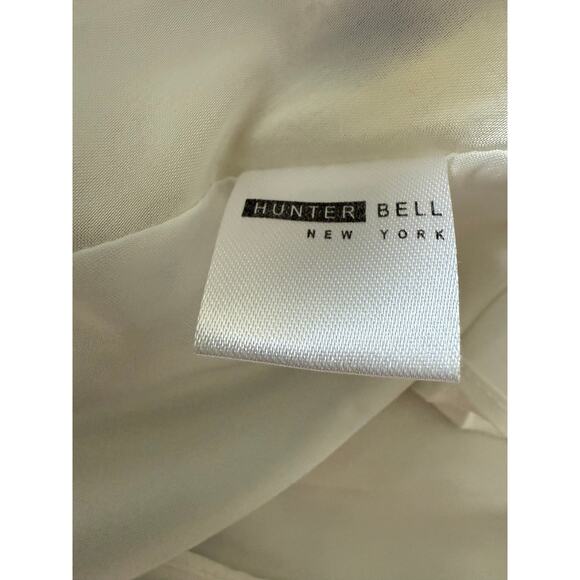 Hunter Bell NY Abstract Floral Pleated Dress Sz 8 Fit & Flare Open Back 38” Long - Picture 8 of 9